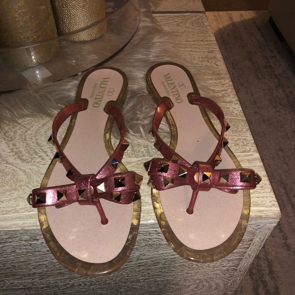 Valentino Garavani Pink Studded Sandals